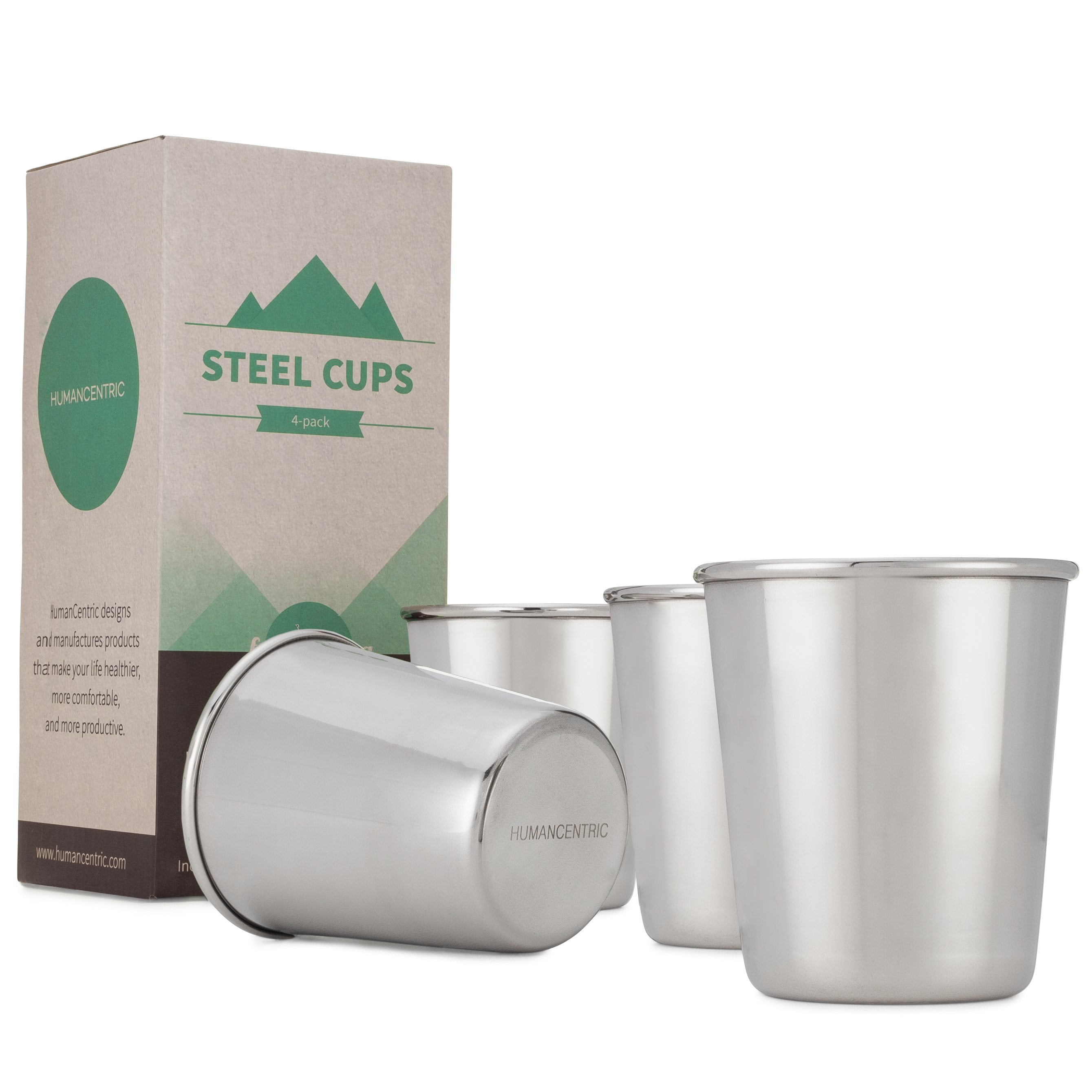 Stainless Steel Cups, 8 oz Cup (Set of 4) - Compact and Convenient Size