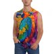 thumbnail image 1 of Balery Vibrant Parrot Splash Art Camisetas sin mangas para hombre, absorbe la humedad y protege contra el mal olor.-X-Large, 1 of 7