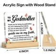 thumbnail image 3 of Godmother Gifts from Godchild, Mothers Day Birthday Gifts for Godmother Thank You Acrylic Desk Plaque Sign Home Table Desk Decor, 3 of 6