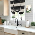 thumbnail image 5 of Black White Striped Tie Up Curtains 45 Inches Long, Kitchen Window Curtains Over Sink, Farmhouse Vintage Shabby Chic Wood Grain Small Window Curtains Balloon Curtains Valances for Bedroom 34"x45", 5 of 8