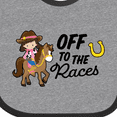 thumbnail image 4 of Inktastic Off to the Races with Cowgirl on Horse Girls Baby Bib, 4 of 4