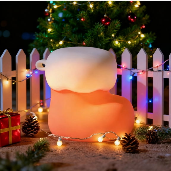 Under 15 Dollars Soft Christmas Sock Night Light with RGB Modes Dimmable Nursery Nightlight Hangable Cute Christmas Lamp Touch Bedside Lamp for Bedroom Dorm Decor - Best Gifts for Kids