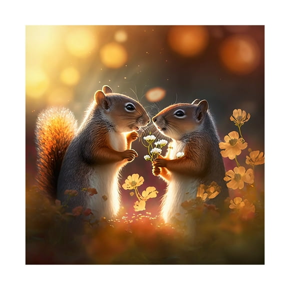 Canvas Wall Art - Ray Heere 'Woodland Animals 43' Wall Art for Living Room, Bedroom, or Office DÃ©cor by Trademark Fine Art - 14 x 14 Inches