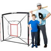 5' x 5' Baseball & Softball Practice Hitting & Pitching Net similar to Bow Frame, Great for All Skill Levels