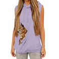 thumbnail image 2 of Stralyhd Cat Dog Pouch Hoodie for Women Cozy Soft Sweatshirt Fleece Pet Care Hoodie Sleeveless Animal Holder Pullover with Pet Pocket Purple 3XL, 2 of 5