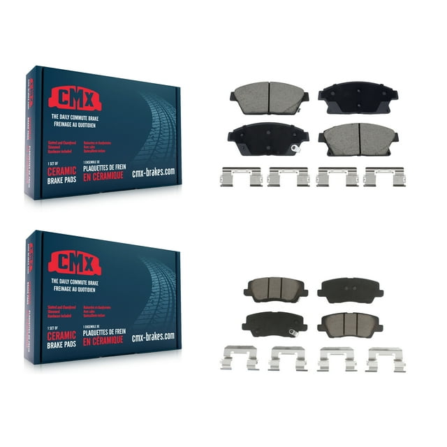 CMX Front Rear Ceramic Brake Pads Kit for Car 2013-2015 Cadillac ATS with 300mm Diameter Rotor KCX-100611
