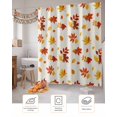 thumbnail image 7 of Fall Shower Curtain Autumn Maple Leaves Bathroom Curtains with Hooks, Waterproof Fabric Orange Fallen Leaf Linen Thanksgiving Bath Shower Curtains Set for Bathroom Bathtubs Decor 72x84 Inch, 7 of 7