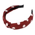 thumbnail image 1 of Polka Dot Headband, Knotted Headband for Women, Top Knot Elastic Hairband Hair Hoop, Non-Slip Wide Headband Hair Accessories, Red, 1 of 7