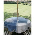 thumbnail image 3 of Outdoor Tablecloth with Umbrella Hole Zipper Navy Blue Ombre Round Tablecloth 54" Waterproof Outside Table Cloth Modern Oil Painting Geometric Patio Table Cover Tablecloths for Picnic Party, 3 of 8