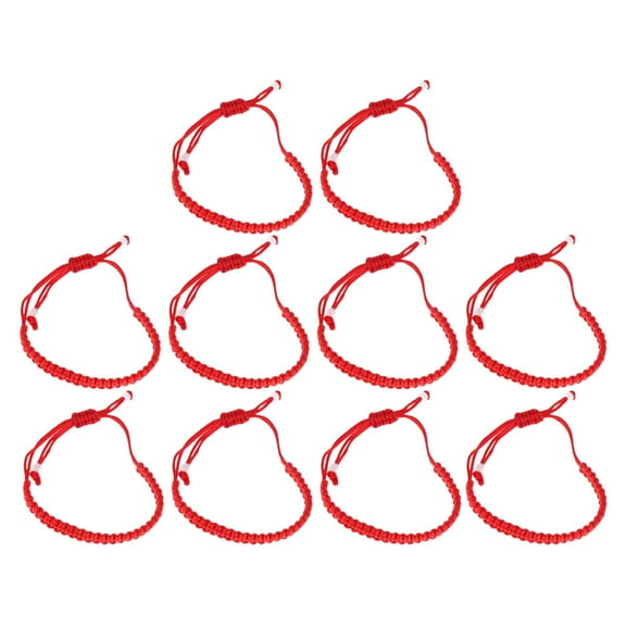CRILSTYLEO 10Pcs Chinese Red Bracelets Adjustable Decorative For Everyday Wear