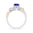 thumbnail image 2 of ANGARA Natural 1.45 ct Tanzanite and Diamond Twisted Vine Ring in 14K White & Rose Gold for Women (Size-7mm) | December Birthstone, Anniversary, Jewelry Gift for Women | Natural Tanzanite Ring, 2 of 11