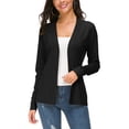 thumbnail image 1 of Urban CoCo Women's Open Front Knit Cardigan (Black,L), 1 of 6