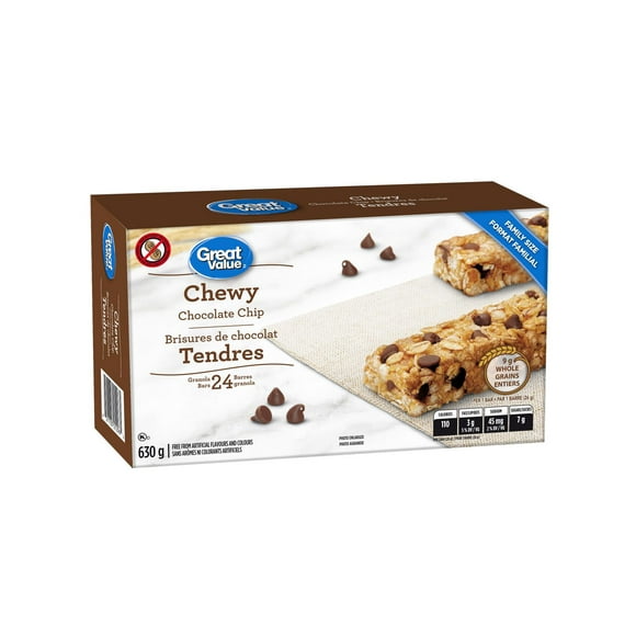 Great Value Granola Bar - Chewy Chocolate Chip, Chocolate chip granola bars