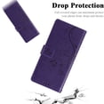 thumbnail image 3 of Wallet Case for Google Pixel 9 Pro XL,PU Leather Wallet Flip Kickstand Case [Magnetic Closure] [Wrist Strap] [Card Slots Holder] Embossed Butterfly & Flower Case for Women Girls,Purple, 3 of 9