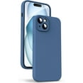 thumbnail image 1 of Liquid Silicone Case for iPhone 15 - [Camera All-Round Protection] [Soft Microfiber Lining Anti-Scratch] 4 Layer Full Covered Shockproof Gel Rubber Phone Case Cover, 6.1", Blue, 1 of 16