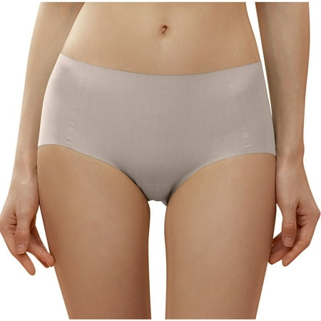 Erwazi Women s Seamless Hipster No Show Invisible Ice Silk Stretch Underwears Pack Bikini Underwear Panty