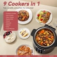 thumbnail image 2 of Olla a presión eléctrica Carori de 6 cuartos 9 en 1 de acero inoxidable, 2 of 9