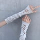 thumbnail image 2 of Guantes de encaje blanco con mangas largas para mujer, finos, de estilo ballet, con protección solar para verano, 2 of 4