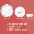 thumbnail image 2 of Corelle Vitrelle Hello Kitty 12-PC Dinnerware Set Service for 3 Triple Layered Glass Anti-Chip Durable Lightweight Plate and Bowl Set, 2 of 5