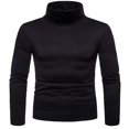 thumbnail image 1 of Men Basic Long Sleeve Solid Color Turtleneck Slim Pullover Sweater Tops Shirts, 1 of 5