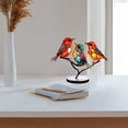 thumbnail image 4 of Rungungde Stained Glass Birds On Branch - Double Sided Multicolor Metal Birds Craft Statue Desktop Ornaments, Flat Stained Glass Birds Art Sculpture for Home Office Bedroom Decorations, 4 of 13