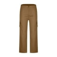 thumbnail image 3 of Men'S Trousers Pants With Elastic Waist Width And Soft Y2K Jeans For Mens,Brown,2XL, 3 of 7