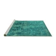 thumbnail image 2 of Ahgly Company Machine Washable Indoor Rectangle Oriental Turquoise Blue Industrial Area Rugs, 7' x 9', 2 of 4