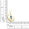 thumbnail image 4 of AFFY Mother's Day Jewelry Gifts Simulated Blue Sapphire Mom Love Heart Pendant Necklace In 14k Yellow Gold Over Sterling Silver, 4 of 5