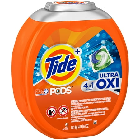 Tide Pods Ultra Oxi Laundry Detergent Pacs - 63oz/61ct
