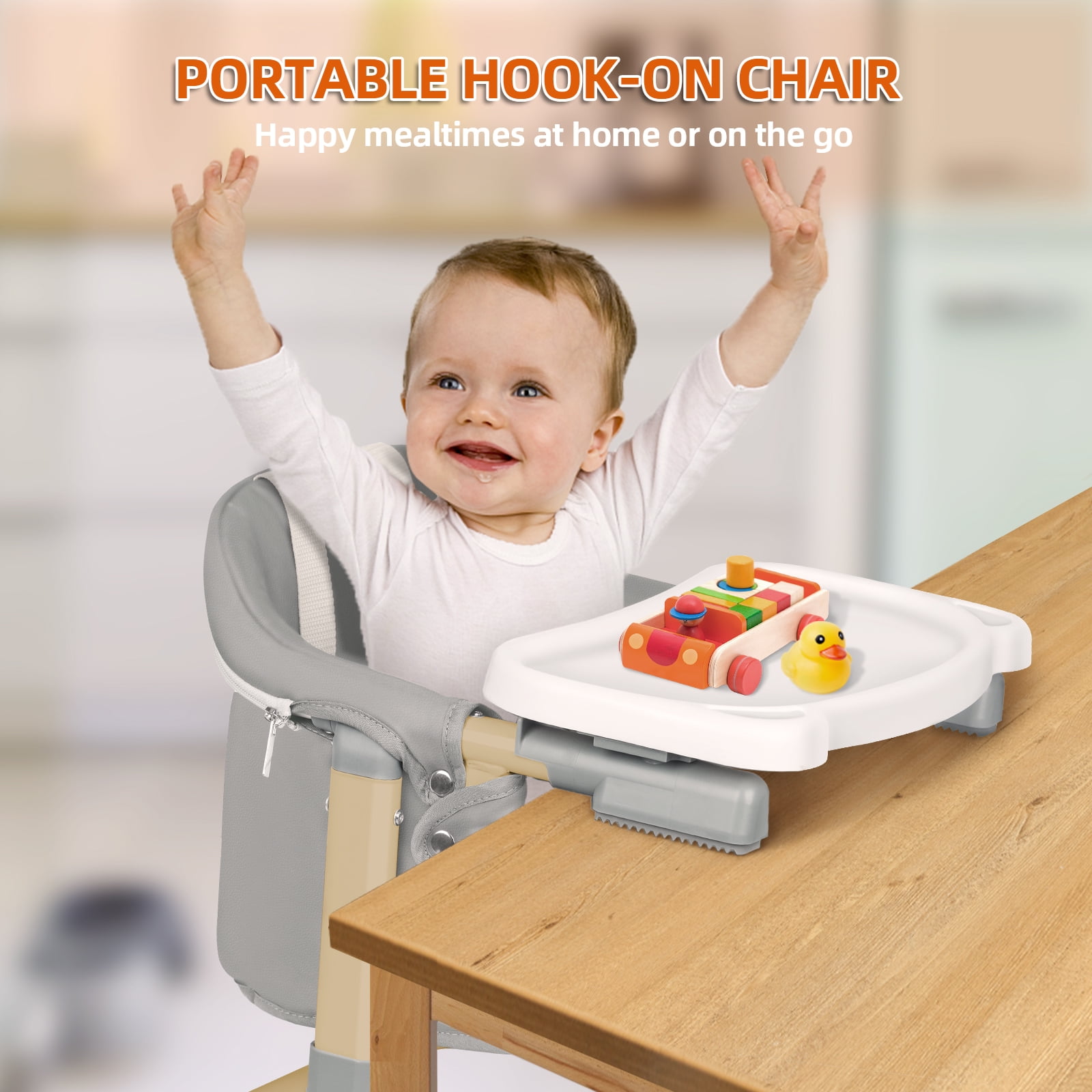 Swekid 3-in-1 Portable High Chair for Babies & Toddlers, Baby Hook