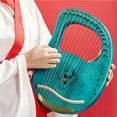 thumbnail image 4 of facefd Portable Lyre Harp 16 String Harp Small Harp Musical Instrument Stable Sound Harp Blue, 4 of 6