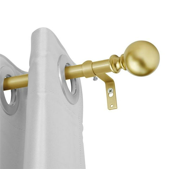Utopia Alley D38GD 0.75 in. Curtain Drapery Rod for 86 to 120 in. Windows, Gold