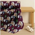 thumbnail image 4 of Soimoi Purple Cotton Voile Fabric Snowman,House & Tree Christmas Printed Fabric 1 Yard 42 Inch Wide, 4 of 7