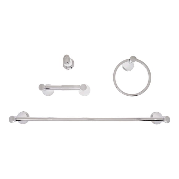 Juego Accesorios Baño Flowell 4 Piezas Plata