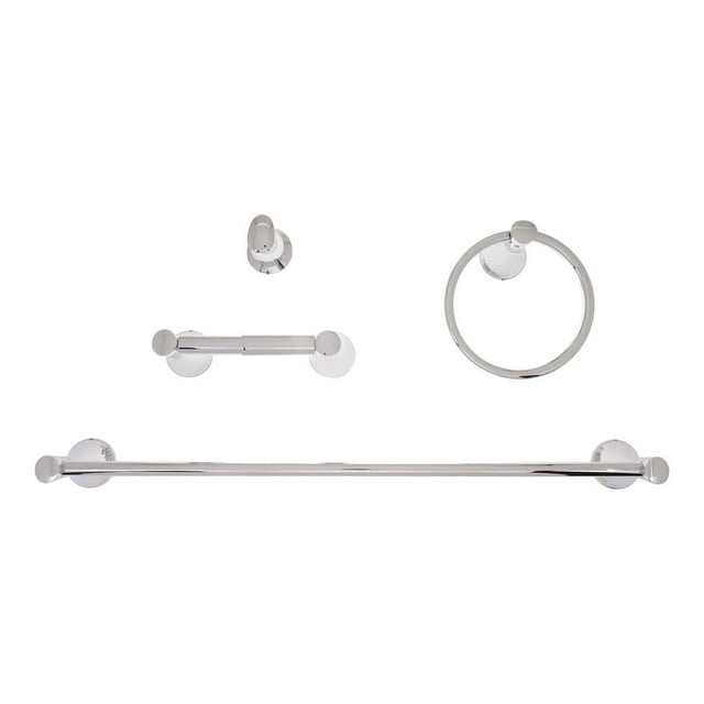Juego Accesorios Baño Flowell 4 Piezas Plata
