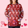 thumbnail image 3 of Valentines Day Womens Scrub Jacket Button Down Long Sleeve Holiday Scrubs Top Cute Love Heart Print Nurse Working Uniforms, 3 of 3