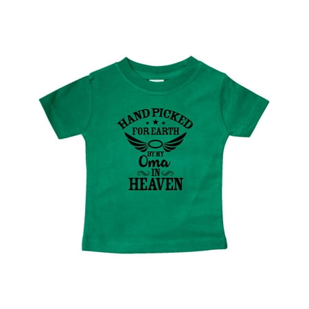 

Inktastic Handpicked for Earth By My Oma in Heaven with Angel Wings Gift Baby Boy or Baby Girl T-Shirt