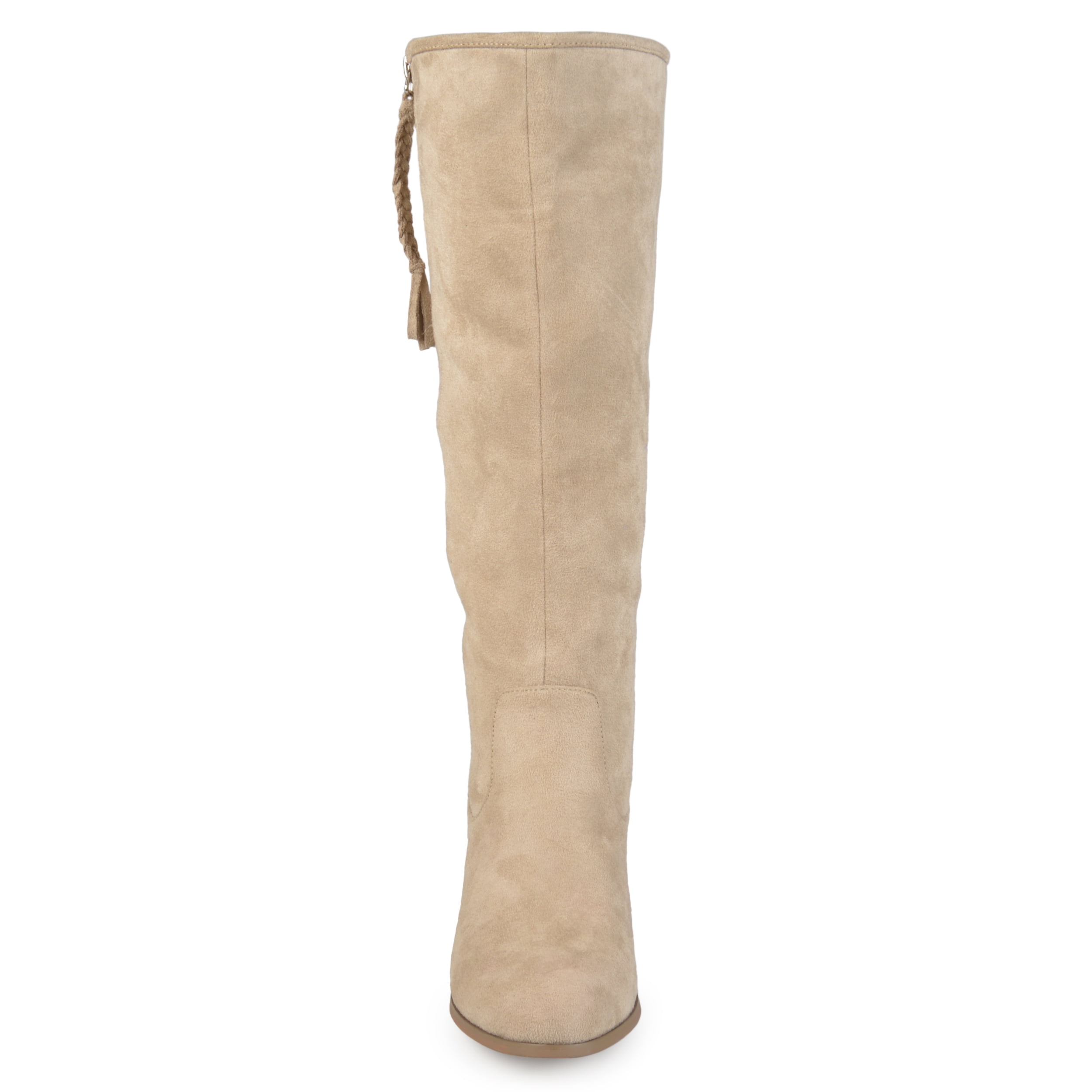 Journee Womens Sanora Wide Calf Stacked Heel Riding Boots