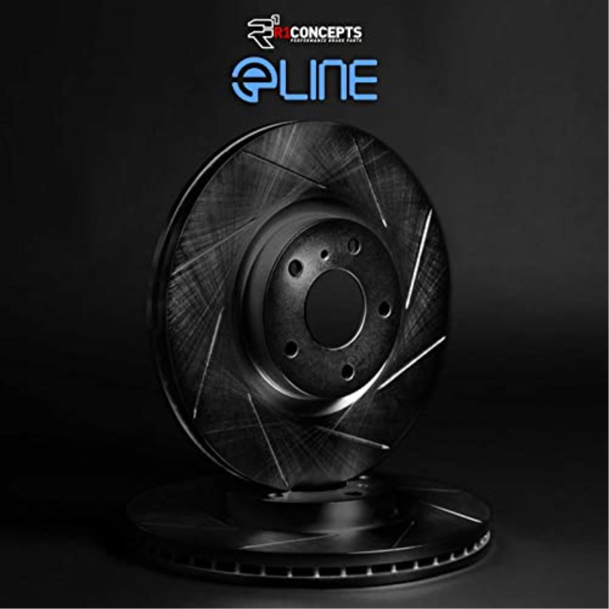 R1 Concepts Slotted Black Disc Brake Rotor Set WCPN1-42017
