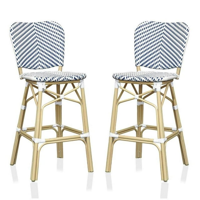 Afuera Living Chaise de Bar en Aluminium pour Patio Finition Marine (Ensemble de 2)