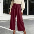 thumbnail image 2 of jiaxiM Womans Dress Pants High Waist Palazzo Capri Pants for Women Drawstring Lightweight Womens Trousers Lounge Pants Women for Summer, 2 of 6