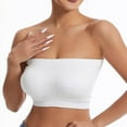 thumbnail image 4 of LYEAA Wireless Bras for Women Padded Pack of 2 Plus Size Strapless Stretch Push Up Bandeau No Wire Solid Seamless Invisible Support Non-Slip Breathable Comfort Soft Sleeping Everyday Bra White 2XL, 4 of 9