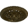 thumbnail image 3 of Ekena Millwork 21 5/8"OD x 2 1/2"P York Ceiling Medallion (Fits Canopies up to 3 5/8"), Hand-Painted Brass, 3 of 6