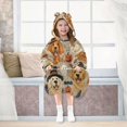 thumbnail image 7 of Wearable Blanket with Sleeves and Pocket Oversized Hooded Sweatshirt 3-14 YR Halloween Dog Pattern L, 7 of 7