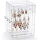 thumbnail image 1 of Soporte de acrílico para pendientes, expositor de pendientes, caja de almacenamiento para pendientes con 3 cajones verticales para mujer, 1 of 5