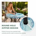 thumbnail image 4 of Round Outdoor Tablecloth with Umbrella Hole and Zipper, Coastal Jellyfish Blue Tablecloth with Elastic Waterproof, Summer Beach Nautical Coral Starfish Patio Table Covers for 31" - 35" Pool Tables, 4 of 9