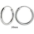 thumbnail image 2 of Ornaland 925 Sterling Silver Hoop Earrings Endless Unisex Small Hoop Earrings 10mm Gold Plating Cartilage Huggie Hoop Earrings for Women Men, 2 of 8