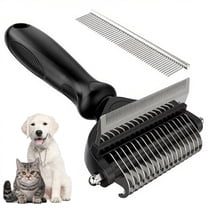 [ 2 in 1 design ] Dog Grooming Brush-Undercoat Rake For Dogs - Dog Deshedding Brush - Dog Hair Brush Set-Newlight66