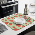 thumbnail image 4 of Pink Strawberry Coffee Mat – Ultra Absorbent Microfiber Spill Mat with Sweet Strawberry Cake and Watercolor Fruit Designs, Fast Drying Dish Drying Pad for Café Use, 4 of 6