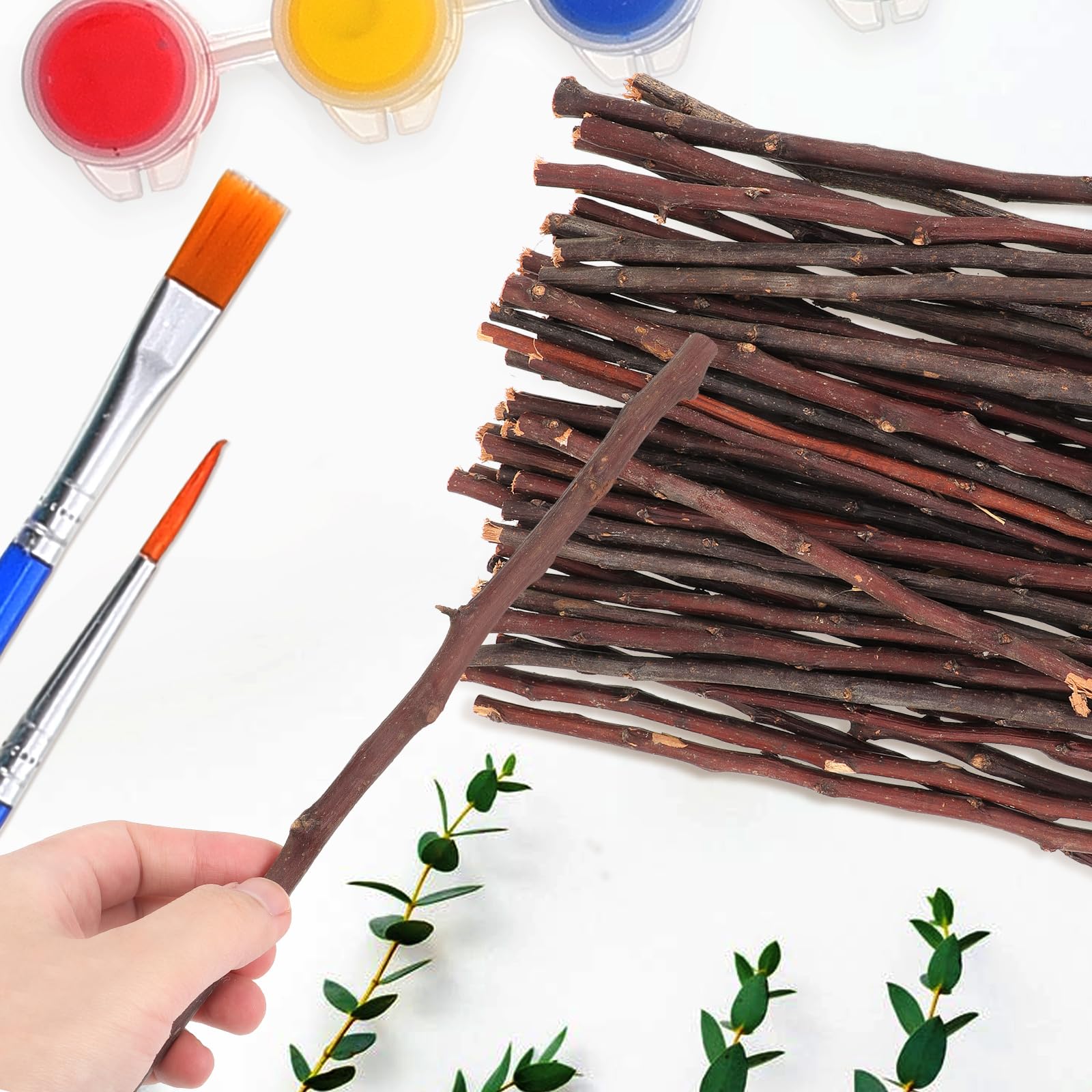36Pcs Natural Wood Log Sticks for Crafts 11.8" Dried Twigs for DIY Wood Craft Supplies Photo Props and Home Decoration Accessories, Brown